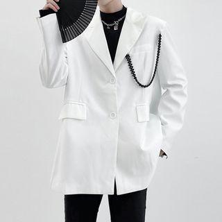 Single Breasted Blazer With Beaded Chain