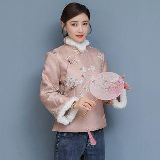 Traditional Chinese Long-sleeve Floral Top