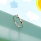 925 Sterling Silver Rabbit & Carrot Open Ring Silver - One Size