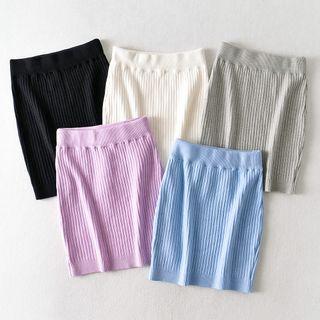 Mini Pencil Rib Knit Skirt