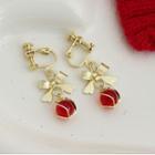 Bow Faux Gemstone Alloy Dangle Earring