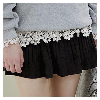 Inset Shorts Band-waist Mini Skirt