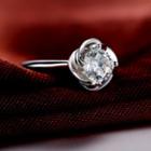 925 Sterling Silver Diamante Flower Ring