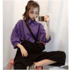 3/4-sleeve Shirt / Cropped Wide-leg Jumper Pants / Crew-neck Tank Top