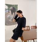 Plus Size Puff-sleeve Pleated Fluffy Dress