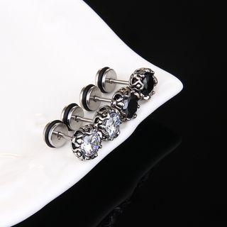 Stainless Steel Rhinestone Stud Earring