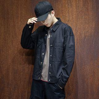 Plain Denim Jacket / Hooded Zip Jacket