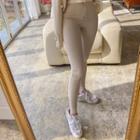 High-waist Fly-front Leggings