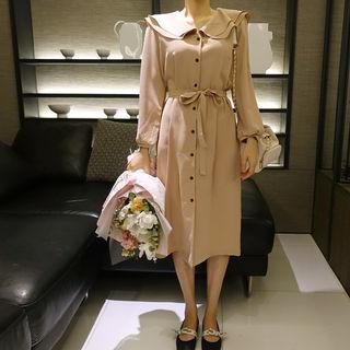 Ruffled Button-through Shirtdress