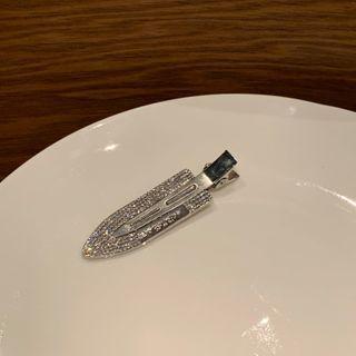 Rhinestone Hair Clip 1 Pc - Pt990 Rhinestone Hair Clip - Silver - One Size