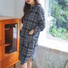 Dual-pocket Plaid Shirtdress