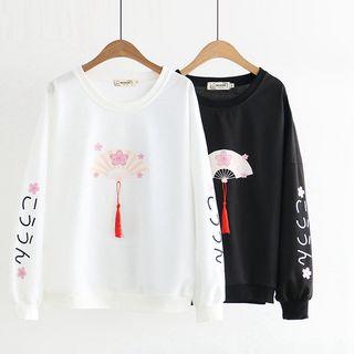 Print Tasseled Sweatshirt