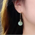 Threader Earring 1 Pair - Gold & Green - One Size