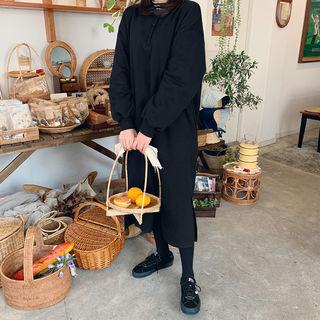 Pocket-side Long Henley Dress