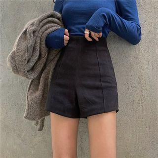High-waist Zip Wide-leg Shorts
