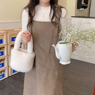 Corduroy Overall Dress / Knit Top