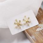 Faux Pearl Rhinestone Earring 1 Pair - Gold - One Size