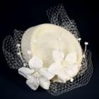 Wedding Flower Fascinator Hat White - One Size