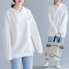 Oversized Plain Hoodie Off-white - One Size