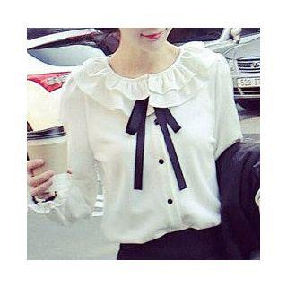 Ruffle Collar Chiffon Shirt