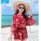 Floral Print 3/4 Sleeve Playsuit
