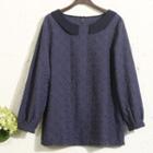 Embroidered Blouse Navy Blue - One Size