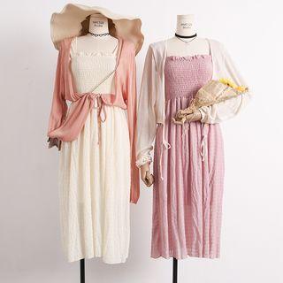 Lightweight Tie-hem Sheer-knit Shawl