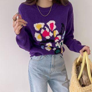 Crew-neck Floral Sweater