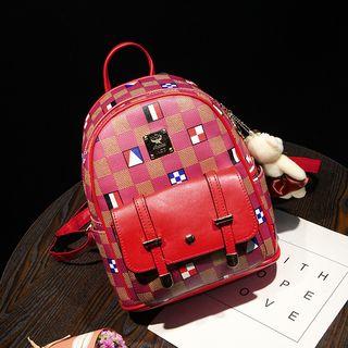 Faux-leather Check Backpack