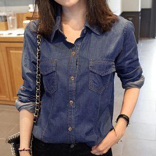 Contrast Stitch Denim Shirt