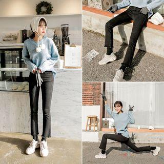 Brushed Fleece-lined Boot-cut Pants