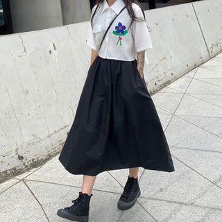 Short-sleeve Floral Print Shirt / Dress