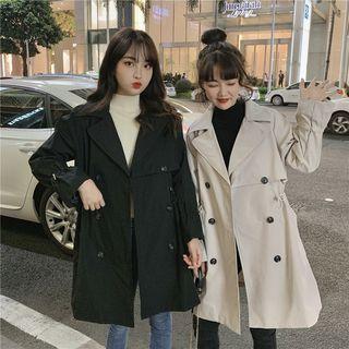 Double-breasted Drawstring Trench Coat