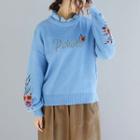 Ruffle Collar Lettering Floral Embroidered Sweater