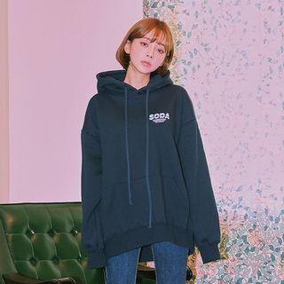 Palmtree And Soda Letter Fleece Hoodie Vol.21