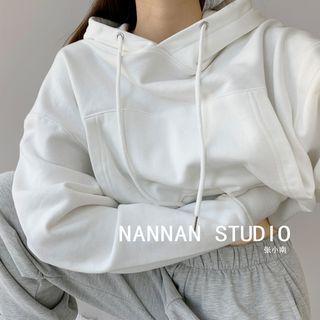 Cropped Loose-fit Hooded Sweatshirt
