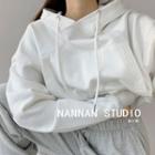 Cropped Loose-fit Hooded Sweatshirt
