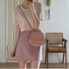 Short-sleeve T-shirt / A-line Mini Skirt / Set
