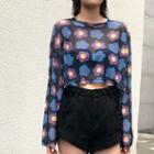 Floral Print Cropped T-shirt