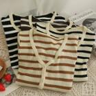 Contrasted Striped Light Knit Top