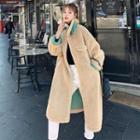 Fleece Button Long Coat