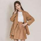 Modern Hanbok Corduroy Mini Skirt In Brown One Size