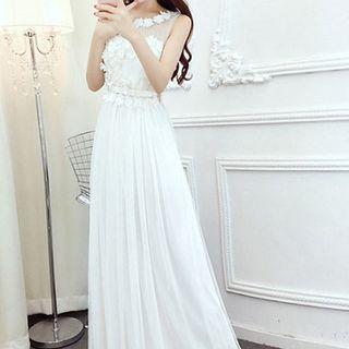 Mesh Panel Lace Slim-fit Dress