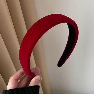 Velvet Headband 1 Pc - Red - One Size