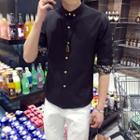 3/4-sleeve Linen-blend Shirt