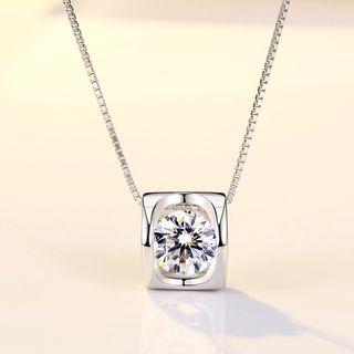 S925 Sterling Silver Rhinestone Pendant Pendant (excl. Chain) - One Size
