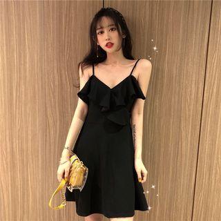 Cold Shoulder Strappy A-line Dress