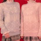 Drop-shoulder Snowflake Sweater