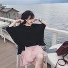 Elbow-sleeve Loose Fit T-shirt