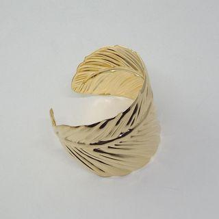 Alloy Leaf Open Bangle